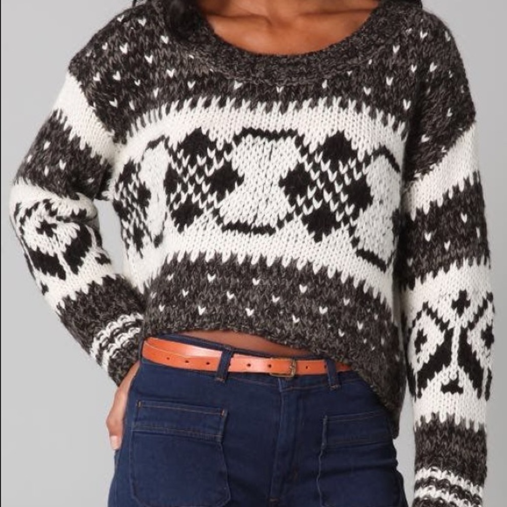 Free People Fair Isle Cropped Sweater